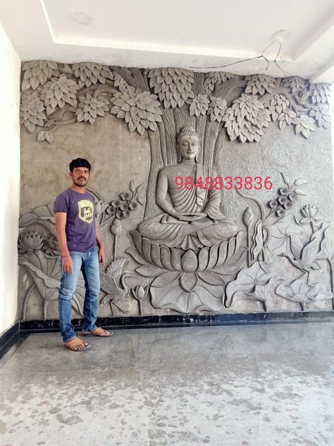 Decoration, 3d, Kerala Mural Painting, Pooja Room Design, Pooja Room Door Design, India Home Decor, Buddha Wall Decor Interior Design, Buddha Wall Decor, Buddha Home Decor