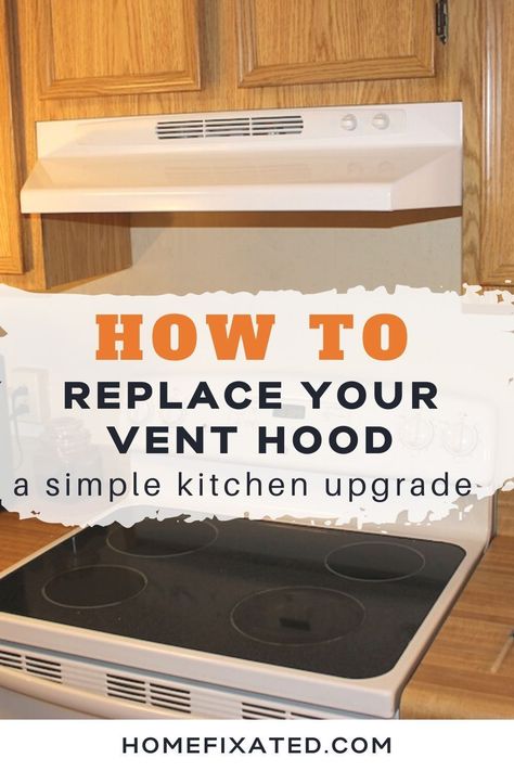 Replacing a vent hood can give a kitchen a new look. Learn this DIY technique and do it yourself. Learn how to replace the vent hood yourself with this easy to follow guide. Rv, Texas, Stove Hoods, Stove Vent Hood, Kitchen Exhaust Fan Ideas Stove Hoods, Kitchen Exhaust Fan Cover, Kitchen Exhaust Fan Ideas, Kitchen Vent Hood, Stove Vent