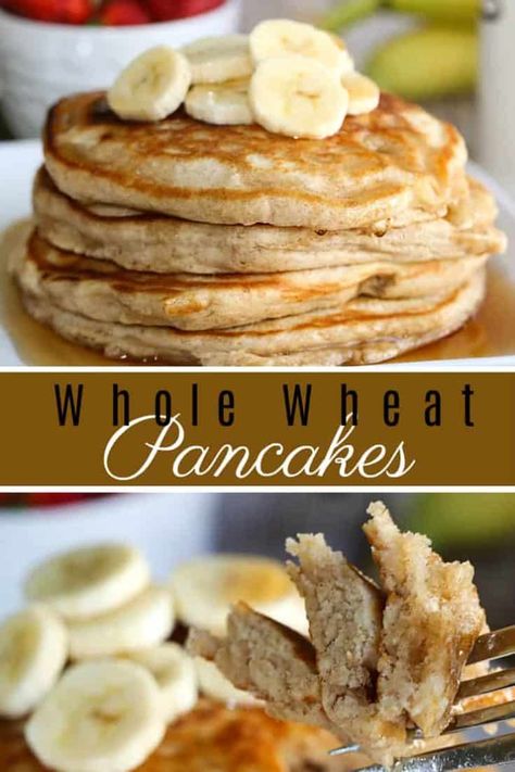 Snacks, Clean Eating Snacks, Breakfast Recipes, Whole Wheat Flour Pancakes, Whole Wheat Pancakes, Whole Wheat Flour, Wheat Pancake Recipe, Wheat Flour Recipes, Wheat Pancakes