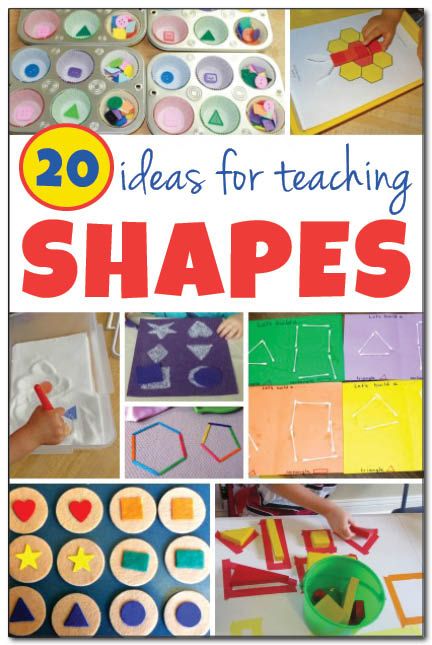 20 ideas for teaching shapes || Gift of Curiosity Teaching, Pre K, Montessori, Teaching Toddlers, Teaching Shapes, Learning Activities, Learning Shapes, Preschool Learning, Classroom Activities
