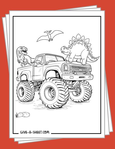 Colouring Pages, Cars, Trucks, Birthday, Monster Truck Drawing, Monster Trucks, Love Monster, Monster Track, Brady