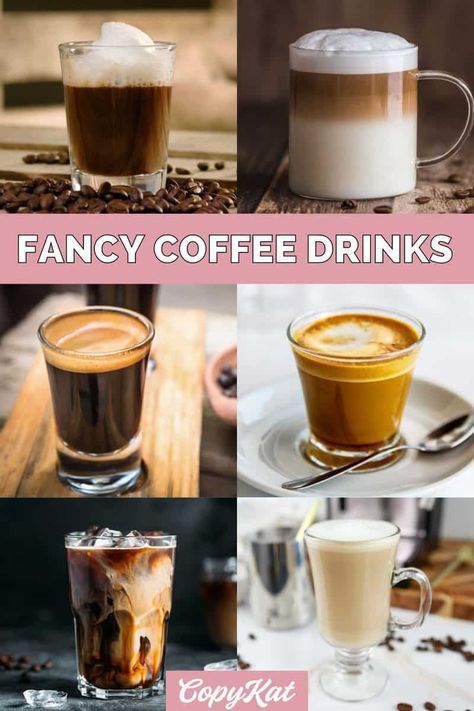 Do you enjoy coffee and want to make fancy coffee drinks and coffee cocktails? Learn about the different types of coffee and espresso drinks and how to make them at home with easy recipes. DIY hot and cold coffee drinks are less expensive than at the coffee shop. Diy, Espresso Drinks, Coffee Drinks, Coffee Drink Recipes, Coffee Cocktails, Coffee Latte, Ice Coffee Recipe, Fancy Coffee Drinks, Espresso Recipes