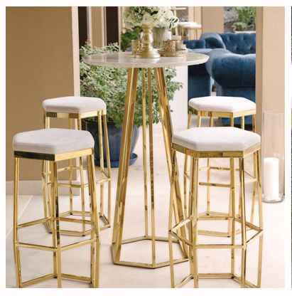 Home Décor, Hotel Wedding, Bar Furniture, Wedding Furniture, Gold Table, High Table And Chairs, High Bar Table, Cocktail Table Decor, Cocktail Chair