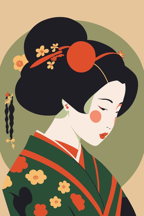 Samurai, Art, Japanese Geisha Drawing, Geisha Japan, Japanese Geisha, Japanese Illustration, Japan Woman, Traditional Japanese Art, Japan Art