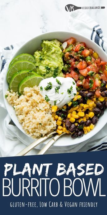 Mexican Food Recipes, Protein, Vegetarian Meals, Healthy Recipes, Vegan Burrito Bowls, Vegetarian Burrito, Burrito Bowls, Vegan Burrito, Vegetarian Dinners