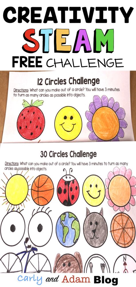 Creativity Challenges and STEM: Get a free STEAM Challenge to help develop student creativity! Did you know that our creativity tends to decline as we get older?One way to combat this problem is by implementing creativity challenges in the classroom. Learn about how to implement creativity challenges in the classroom and grab your free challenge to get started today! #creativity #steamchallenge #stemchallenge Activities For Kids, Pre K, Art, Steam Activities Elementary, Stem Activities, Elementary Stem Activities, Stem Activities Elementary Kindergarten, Easy Stem Activities Elementary, Challenges Activities