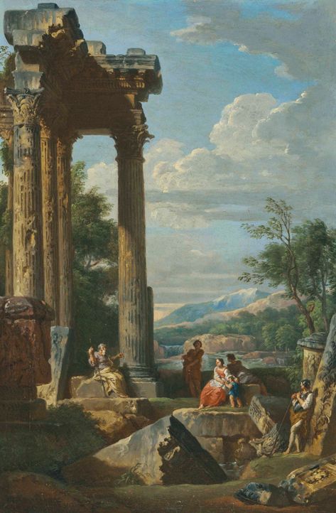 Giovanni Paolo Panini (Piacenza 1691-1765 Rome) | An architectural capriccio with an apostle preaching | 18th Century, Paintings | Christie's Rome, Neoclassical, Italian Paintings, Rome Art, Giovanni, Italian Renaissance Art, Rome Painting, Italian Renaissance, Baroque Painting
