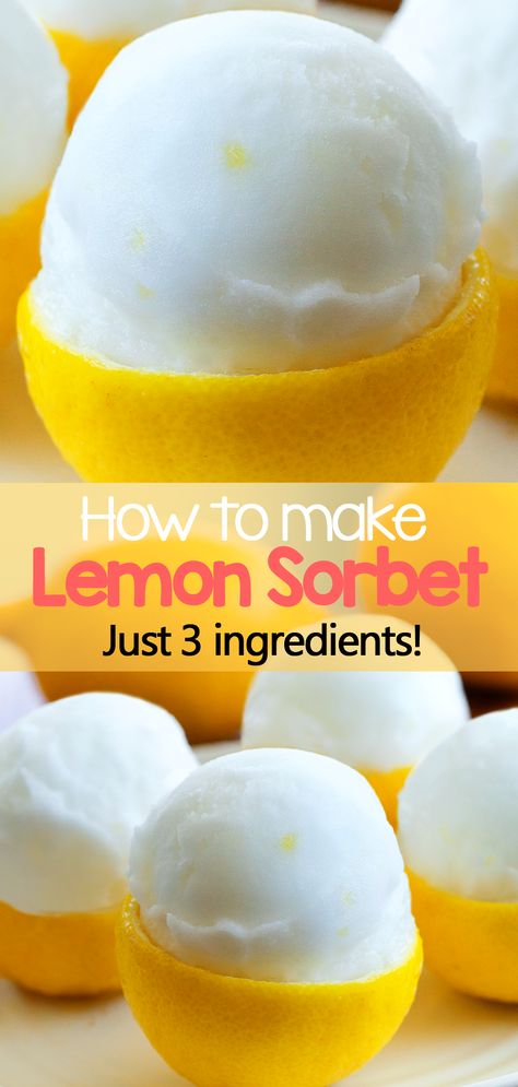 How to make easy lemon sorbet (dairy free, vegan) Sorbet, Desserts, Home Made Ice Cream, Dessert, Lemon Sorbet Recipe, Lemon Sorbet, Lemon Ice Cream, Homemade Ice, Homemade Ice Cream