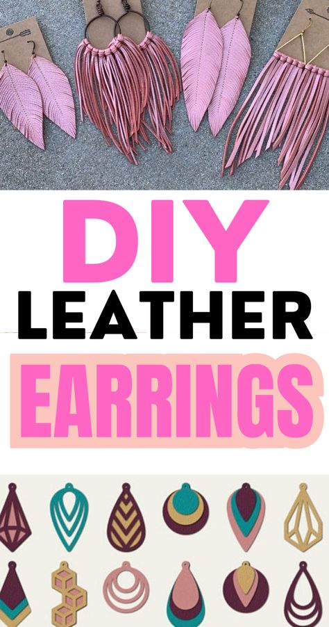 Discover endless DIY possibilities with your Cricut! This guide shows you how to make stunning faux leather earrings, perfect for any season. Grab your free Cricut SVG files and start crafting today! Valentine's Day, Bracelets, Leather Craft, Diy Leather Earrings, Diy Leather Projects, Faux Leather Earrings Cricut Svg Free, How To Make Leather, Leather Jewelry Tutorials, Handmade Leather Jewelry