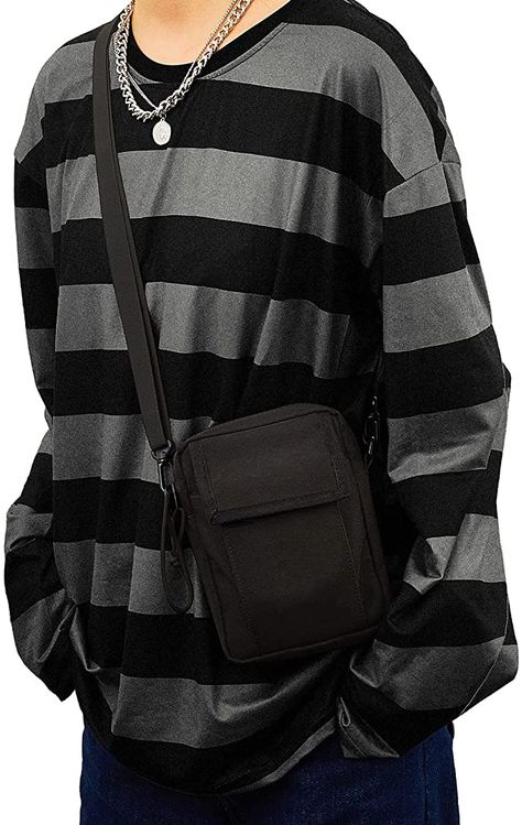 Manga, Coven, Shirts, Striped Shirt Outfit Grunge, Black Striped Shirt Outfit, Black Striped Shirt, Goth Shirt, Black Striped Long Sleeve Shirt, Striped Shirt Outfit Aesthetic