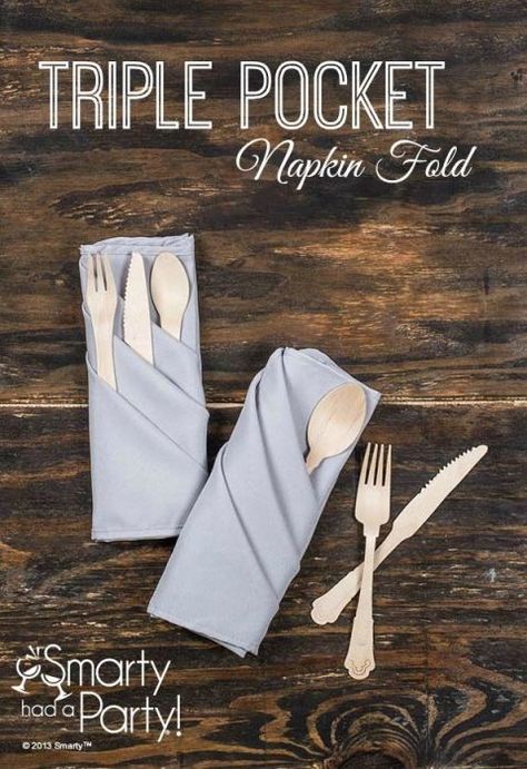 Recreate the popular napkin fold you often see at restaurants right in your own dining room.  Get the tutorial at Smarty Had a Party. Patchwork, Parties, Tables, Diy, Napkin Folding Tutorial, Diy Napkin Folding, Easy Napkin Folding, Napkin Folding, Dinner Napkins