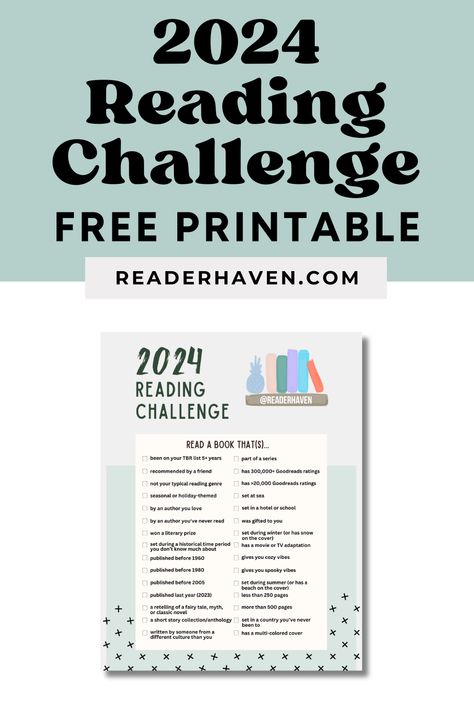 Whether you're trying to read your backlist books or you just want to challenge yourself to read more books this year, you'll love this fun 2024 reading challenge! It features 30 prompts to follow, including a free printable PDF checklist. Reading Lists, Reading, Ideas, Summer, Reading List Challenge, Reading Challenge, Book Worth Reading, List Challenges, Free Reading