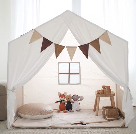 Large Kids Tent, Kids Playhouse with Banner,Light and Padded Mat, Tent for Kids Reading Nook, Play Tent, Easy to Assemble and Wash, Indoor and Outdoor, Boho Adult Tent, 52x35x51 Montessori, Kids Canopy Tent, Kids Play Tent, Kids Playhouse, Kids Tents, Teepee Tent, Play Tent, Baby Corner, Play House