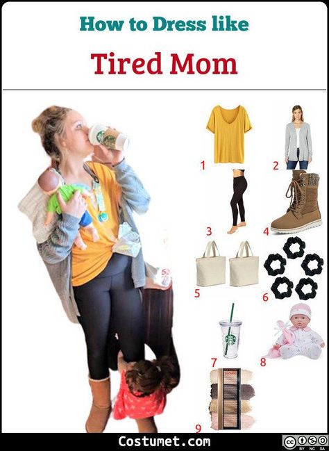 The Tired Mom Costume for Cosplay & Halloween Costume Ideas, Dance, Thanksgiving, Costumes, Halloween, Mom Costumes, Teacher Costumes, Nurse Costume, Costumes For Women