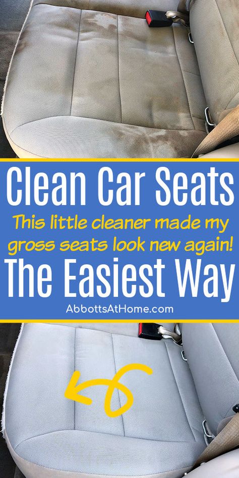 Before and after image on dirty cloth car seats for a post about how to clean car seats at home with a Bissell Spot Cleaner and steps for car seat cleaner use. Diy, Ideas, Interior, Cleaning Car Upholstery, Cleaning Car Interior, Seat Cleaner For Cars, Cleaning Hacks, Clean Car Seats Upholstery, Clean Car Seats