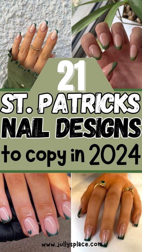 St. Patricks Day Nail Designs Pedicures, Vintage, St Patricks Nail Designs, March Nails Ideas St. Patrick's Day, St Patrick Day Nails Acrylic, St Patricks Day Nails, Holiday Nail Designs, Holiday Manicures, Fancy Nails