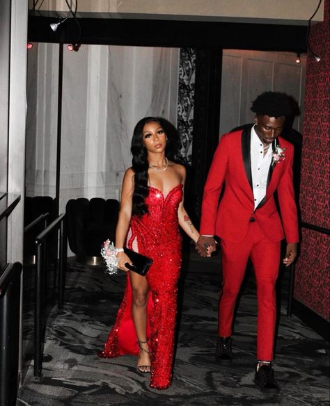 Prom, Couples Prom Outfits, Prom Couples Black People, Homecoming Couples Outfits, Couple Prom Outfits, Black Prom Couples Outfit, Prom Couples Outfits, All Black Prom Couple, Hoco Couple Outfits