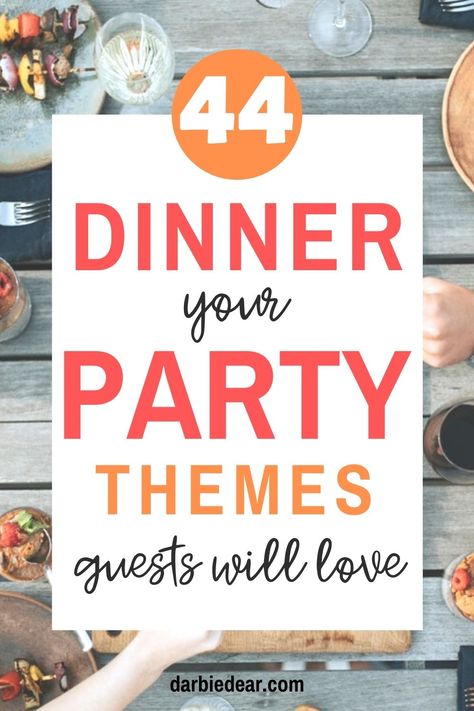 No more boring potlucks. Make potlucks fun with a creative theme. We have 44 potluck themes-for every season-so your next dinner party can be easy, fun, and delicious for everyone involved. #potluck #sidedishesfor #feedacrowd #easyrecipes #potluckrecipes #potluckideas #dinnerpartyideas Friends, Fun Dinner Party Themes, Dinner Party Games, Dinner Party Ideas For Adults, Thanksgiving Dinner Menu, Creative Potluck Themes, Fun Dinner Parties, Themed Dinner Party Ideas Friends, Themed Dinner Nights Party Ideas