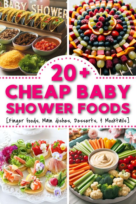 Baby Showers, Baby Shower Foods, Snacks, Parties, Baby Shower Food For Girl, Baby Shower Lunch, Diy Baby Shower Food, Baby Shower Food List, Coed Baby Shower Food Ideas