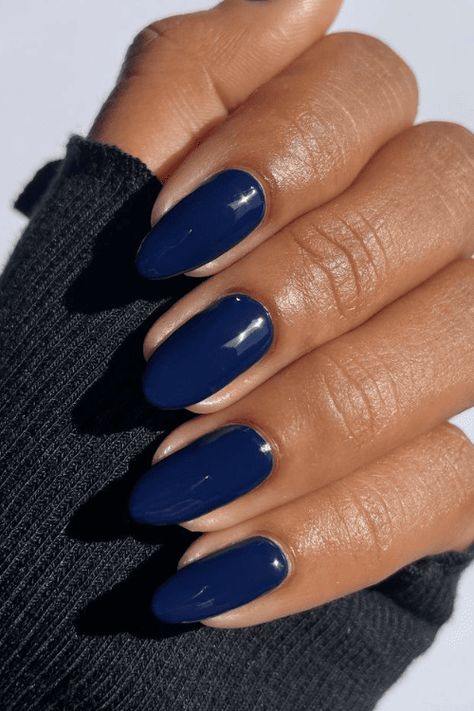 fall nail colors for dark skin Dark Blue Nails, Dark Color Nails, Dark Nails, Navy Blue Nails, Navy Nails, Cobalt Blue Nails, Solid Color Nails, Nail Colors, Ongles