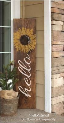 Decoration, Sunflower Wedding, Porch Welcome Sign, Front Porch Signs, Fall Wood Signs, Door Decorations, Porch Signs, Wooden Welcome Signs, Fall Decor