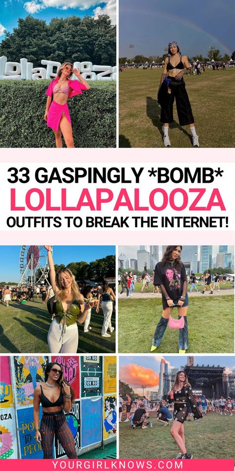 Get ready to turn heads at Lollapalooza with these unforgettable outfit inspirations! Be prepared to see the most eye-catching and stylish Lollapalooza Outfits that'll surely make you the center of attention. From edgy rocker-chic vibes to vibrant and flowy boho styles, these mind-blowing festival outfits have a little something for everyone. Clubbing Outfits, Rocker Chic, Outfits, Festival Outfits, Frat Party Outfit, Party Outfit, Golf Outfit, Concert Outfit, Baddie Winter Outfits