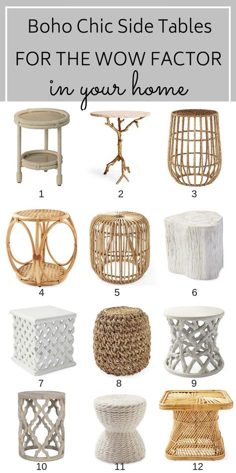 Your home just doesn't feel complete without your custom accents, and nothing is as functional yet fashionable as these boho chic side tables. #bohodecor #bohochichomedecor #bohochic #bohemiandecorpieces #homedecorideasforapartments #affordablehomedecorideas #accentpieces #sidetables #farmhousedecor Boho Chic, Home Décor, Boho Chic Living Room, Boho Living Room, Chic Living Room, Living Room Decor, Apartment Decor, Furniture Stores, Boho Chic Interior Design