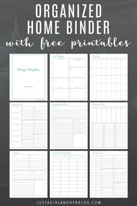 Grab this home binder with free printables to help you organize your time, goals, projects, household, and more! | #homebinder #printables #freeprintables #binderprintables #homeorganization Planner Organisation, Home Management Binder, Household Binder, Organisation, Binder Organization, Planner Organization, Home Organization Binders, Binder Printables Free, Organization