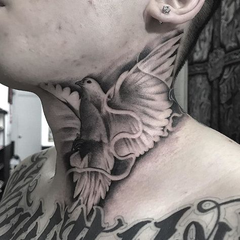 101 Amazing Dove Tattoo Designs You Need To See! | Outsons | Men's Fashion Tips And Style Guide For 2020 Hong Kong, Tattoo, Tattoos, Sleeve Tattoos, Tattoo Designs, Flying Tattoo, Neck Tattoo, Neck Tattoo For Guys, Bird Tattoo Wrist
