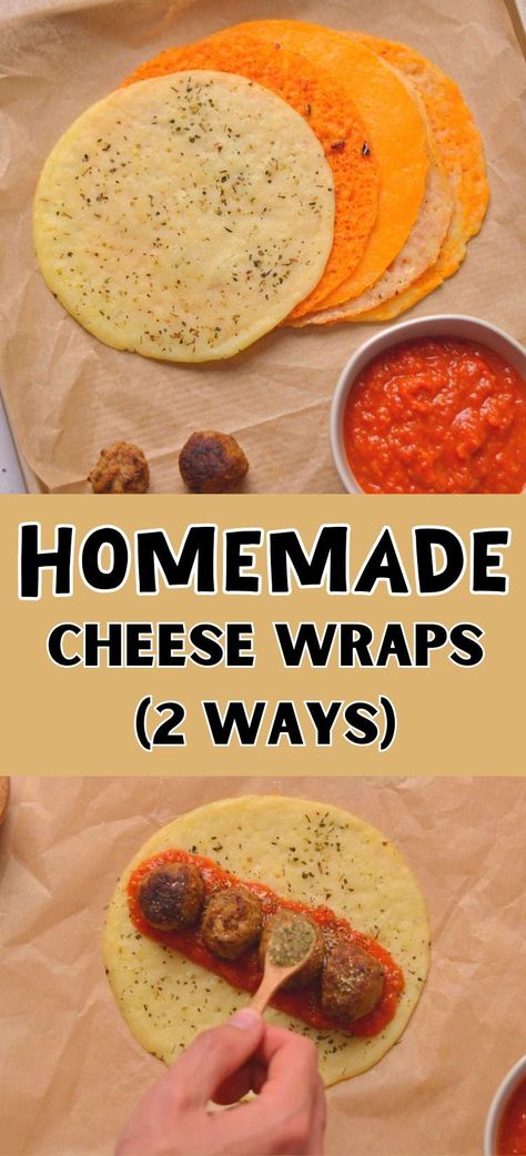 If you're looking for a tasty low-carb alternative to flour tortillas, this cheese wrap recipe is for you! Homemade keto cheese wraps are so easy to make and we'll show you two simple methods to do so. The best part about these low-carb keto wraps is that they're customizable so the possibilities are endless! Homemade Keto Wraps, Low Carb Tortilla Recipe Dinners, R3 Week 1 And 2, No Carb Wraps Recipes, Homemade Wraps Healthy, No Carb Wraps, Low Carb Tortilla Roll Ups, Protein Wrap Recipes, Cheese Tortillas Keto
