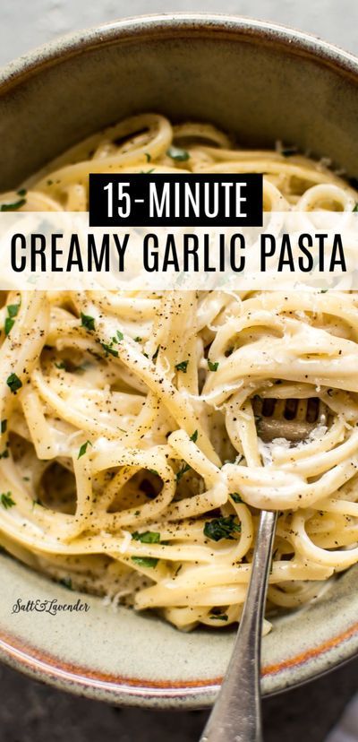 Garlic Pasta Recipe, Creamy Garlic Pasta, Creamy Pasta Sauce, Pasta Cremosa, Creamy Pasta Recipes, Quick Pasta, Cream Pasta, Garlic Pasta, Pasta Dinners