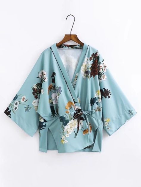 Shop Split Side Tie Waist Floral Kimono online. SheIn offers Split Side Tie Waist Floral Kimono & more to fit your fashionable needs. Kimonos, Kimono Top, Kimono Blouse, Kimono Shirt, Kimono Cardigan, Kimono Jacket, Kimono Dress, Kimono Outfit, Kimono Fashion