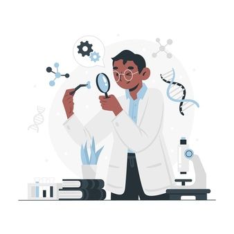 Free Vector | Colorful education concept with flat design Biotechnology, Medical Illustrations, Scientist, Medical Illustration, Biotechnology Art, Animation Reference, Lab Image, Step Function, Concept