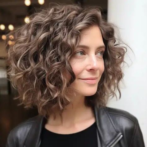 Curly Angled Bobs, Haircuts For Wavy Hair, Medium Length Curly Hair, Bobs For Curly Hair, Medium Curly Bob, Medium Curly Haircuts, Layered Curly Haircuts, Long Curly Bob Haircut, Bob Haircut Curly