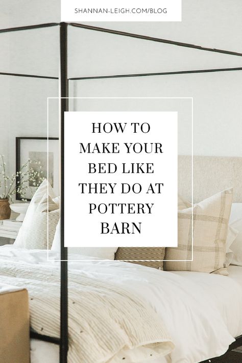 Home, Home Décor, Pottery Barn, Inspiration, Ideas, Make Bed Like Hotel, How To Make Bed, Pottery Barn Bedroom Master, Fluffy Bedding