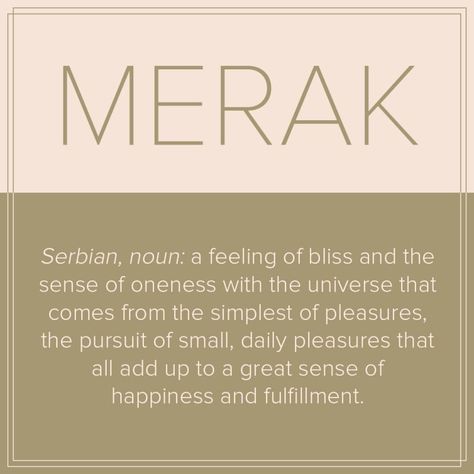 Serbian, noun: a feeling of bliss and the sense of oneness with the universe that comes from the simplest of pleasures, the pursuit of small, daily pleasures that all add up to a great sense of happiness and fulfillment. Happiness, Piercing, Sanskrit Words, Special Words, Spiritual, Unusual Words, Meaningful Words, Beautiful Words, Unique Words
