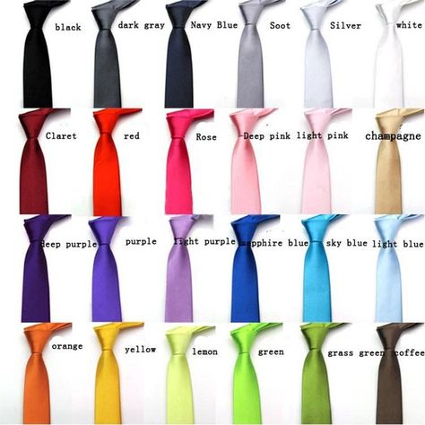 Narrow Solid Color Polyester Tie for Men - sparklingselections Men's Fashion, Skinny, Fashion Men, Tie For Men, Formal Tie, Mens Accessories, Ties Mens, Black And Red, Mens Fashion
