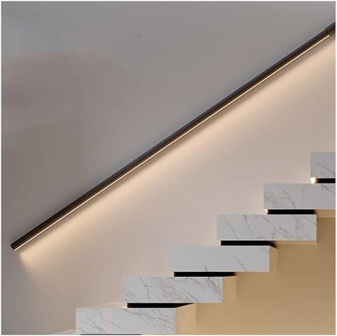 Amazon.com: LED Aluminum Handrail - Lighted Handrail = Wall Mounted Staircase Handrail - Hand Railing for Indoor Stairs - Safety Grab Handle (Color : Black, Size : 59"/1.5m) : Tools & Home Improvement Design, Handrail Lighting, Wall Mounted Handrail, Stair Handrail, Aluminum Handrail, Staircase Handrail, Wood Handrail, Indoor Stair Railing, Handrail Design