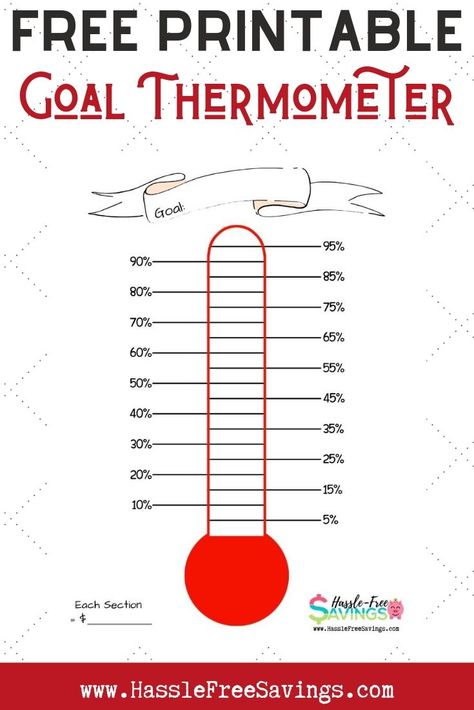 This FREE Printable Goal Thermometer can be used as a debt payoff thermometer or a savings thermometer. It is a great way to keep track of your progress toward reaching your goals! Saving Money, Debt Free, Disney, Humour, Leadership, Goal Tracker Thermometer, Debt Payoff, Debt Tracker, Budgeting
