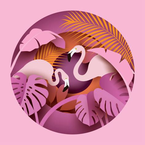 Illustrators, Art, Flamingos, Flamingo, Paper Cut Art, Paper Illustration, Paper Artwork, Kunst, Paper Art