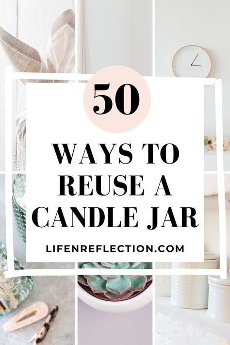 Art, Upcycling, Inspiration, Cleaning Candle Jars, Clean Candle Jars, Used Candle Jars Ideas, Repurpose Candle Jars, Diy Empty Candle Jars, Reuse Empty Candle Jars