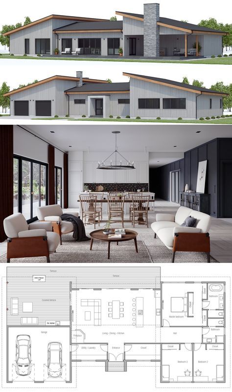 House Plans, Home Plans, House Designs, #houseplans #homeplans #adhouseplans #dwell #archdaily #archilovers House Floor Plans, House Plans, Home Design Plans, Small Modern House Plans, Three Bedroom House Plan, Modern House Plans, Modern House Plan, House Layouts, New House Plans