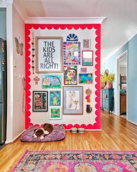 Eclectic Kids Room, Fun Apartment Decor, Playroom Wall Art, Kids Rooms Inspo, Kids Gallery Wall, Kid Room Decor, Maximalist Kids Room, Playroom Decor, Playroom Mural