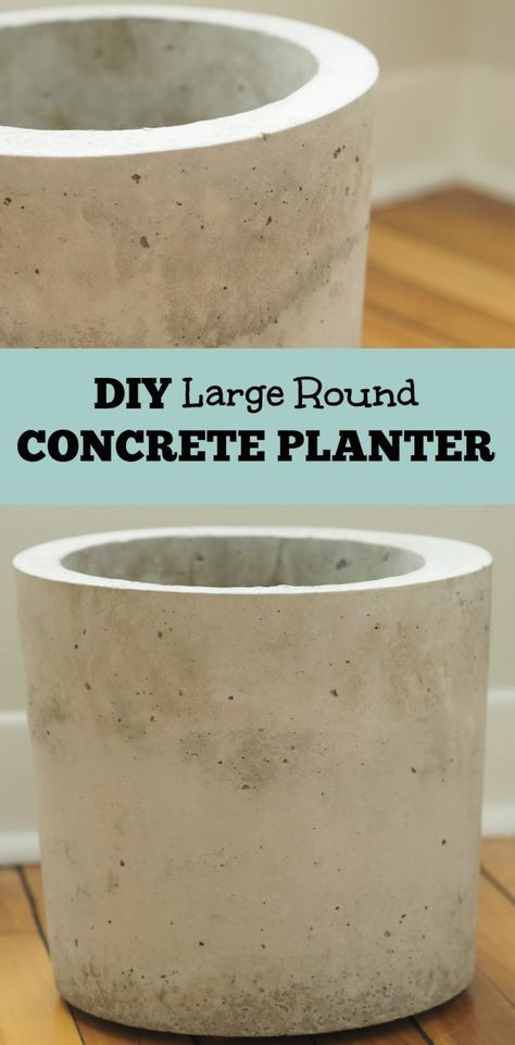 DIY large round concrete planter Diy Concrete Planters, Diy Cement Planters, Concrete Diy Projects, Cement Pots Diy, Concrete Diy, Cement Diy, Concrete Molds Diy, Concrete Planters, Cement Pots