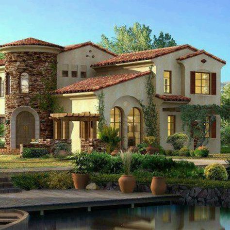 Tuscan home House Design, House Plans, Architecture, Interior, Dream Home Design, Dream House, Future House, Dream House Exterior, House