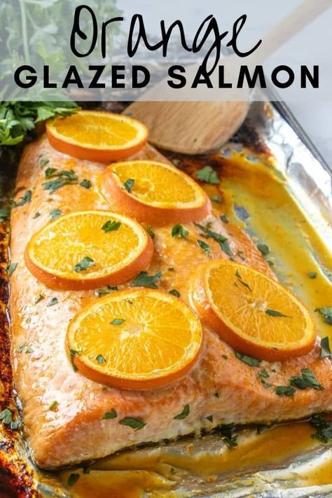Orange Salmon Recipes, Salmon Ideas, Grilled Salmon Burgers, Salmon Recipes Oven, Orange Glazed Salmon, Fish Dinners, Oven Salmon, Sauce For Salmon, Orange Baking