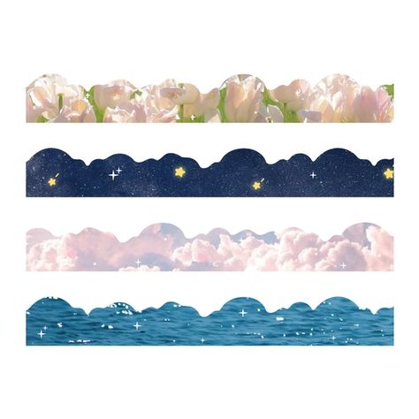 Cute Flower Cloud Starry Sky Decorative Adhesive Tape Sea Wave Masking Washi Tape Diy Scrapbooking Sticker Label Stationery _ - AliExpress Mobile Collage, Ipad, Washi Tape Diy, Adhesive Tape, Washi Tapes, Cloud Stickers, Printable Stickers, Printable Scrapbook Paper, Digital Sticker