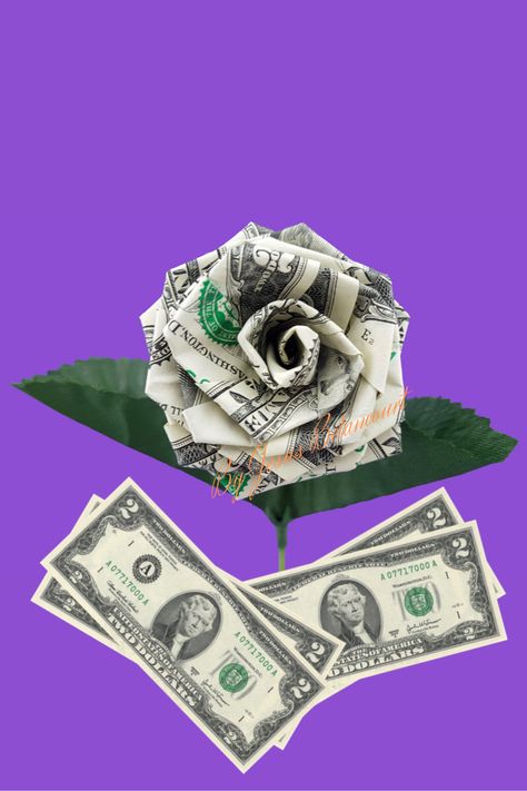 Origami, Money Flowers Diy Dollar Bills Bouquet, Money Flowers, Money Bouquet, Fold Dollar Bill, Diy Money, Folding Money, Money Lei, Money Gift