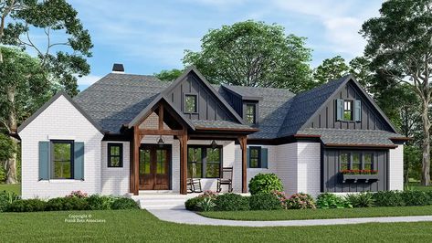 Modern-farmhouse House Plan - 3 Bedrooms, 2 Bath, 2287 Sq Ft Plan 85-1103 Inspiration, Friends, Modern Farmhouse, Design, Architecture, Two Story House Plans, One Level House Plans, Four Bedroom House Plans, House Plans One Story