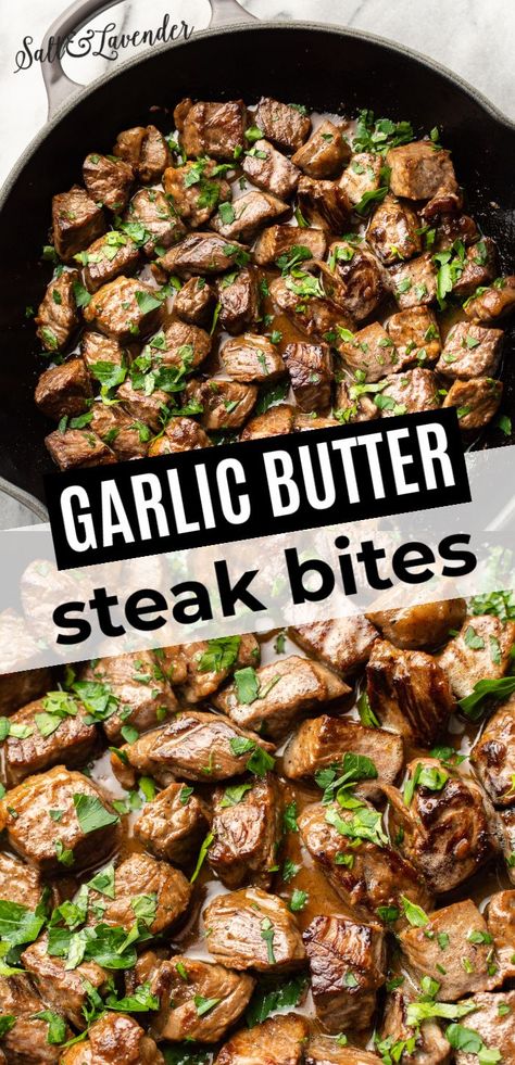 Garlic, Snacks, Low Carb Recipes, Steak Bites, Venison, Garlic Butter Steak, Steak, Sausage, Garlic Butter